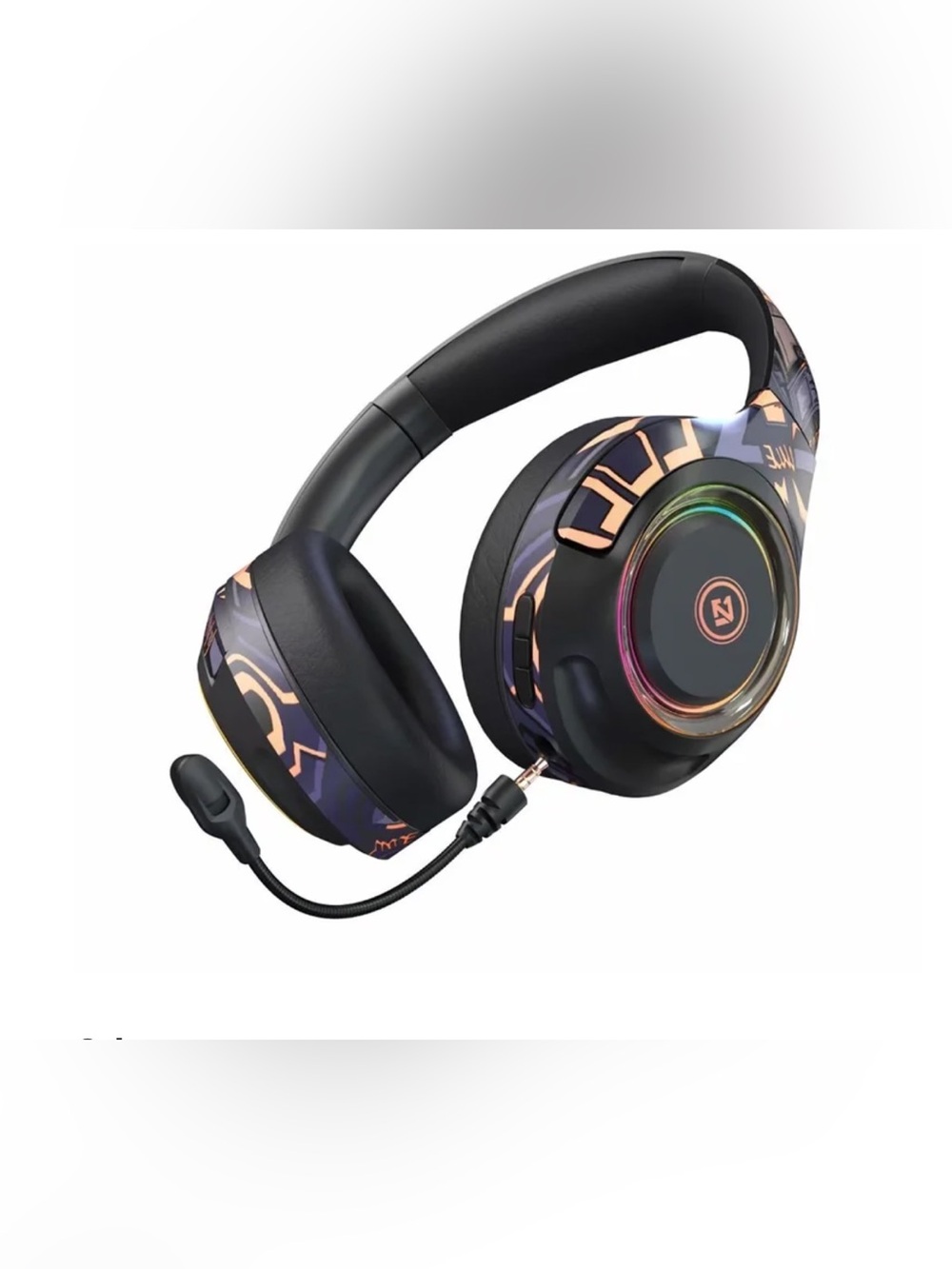 Gaming Headset with RGB Lights - Black & Rose Gold Accents